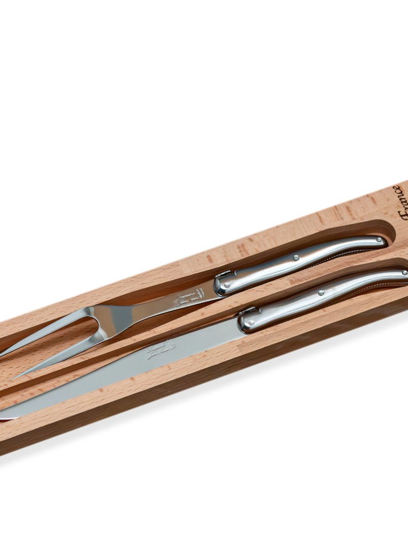 Carving Set with Wood Tray, Platine
